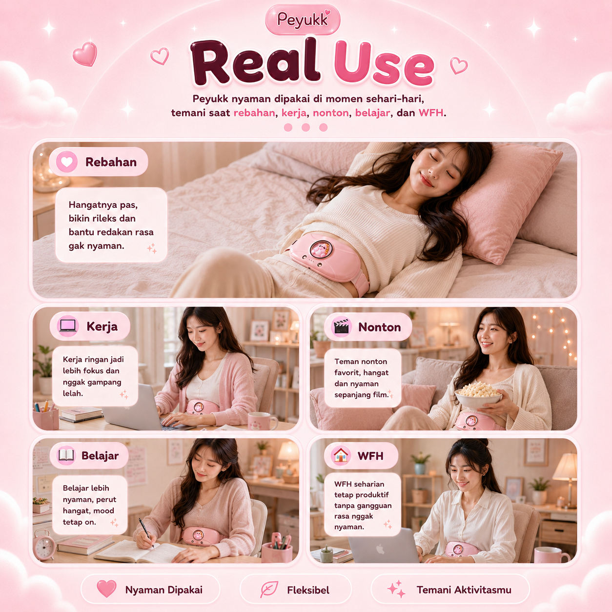 Sabuk Penghangat Premium Peyukk Cocok untuk Nyeri Haid dan Kedinginan