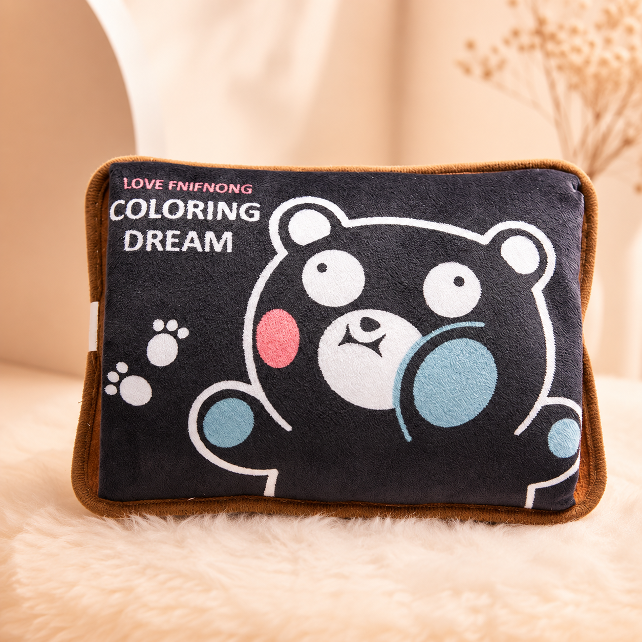 Black Panda Bantal Penghangat Lucu Karakter Panda Hitam Menggemaskan - PEYUKK.ID
