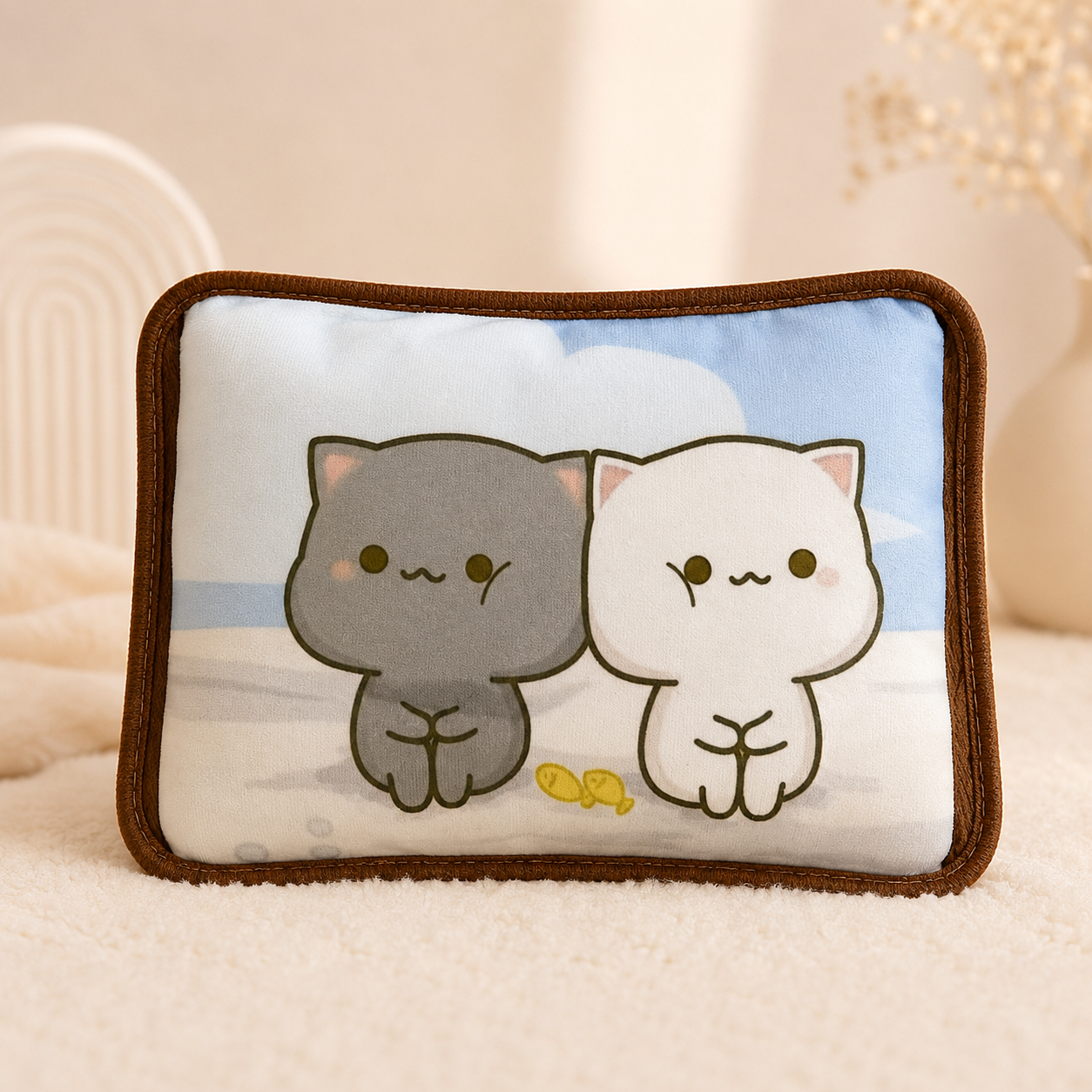 Couple Cat Bantal Penghangat Lucu Couple Karakter Kucing Pasangan - PEYUKK.ID