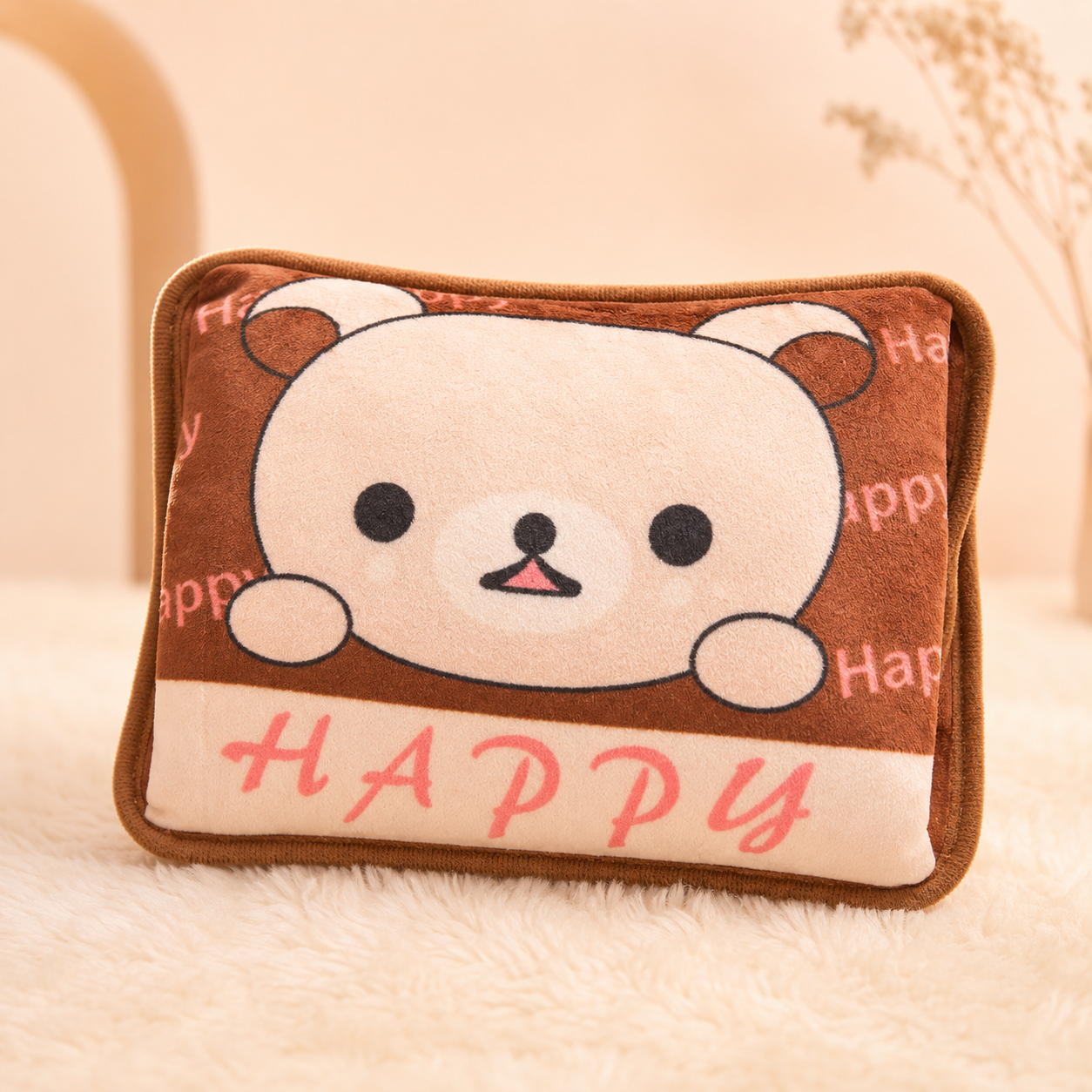Happy Puppy Bantal Penghangat Lucu Karakter Anjing Menggemaskan - PEYUKK.ID