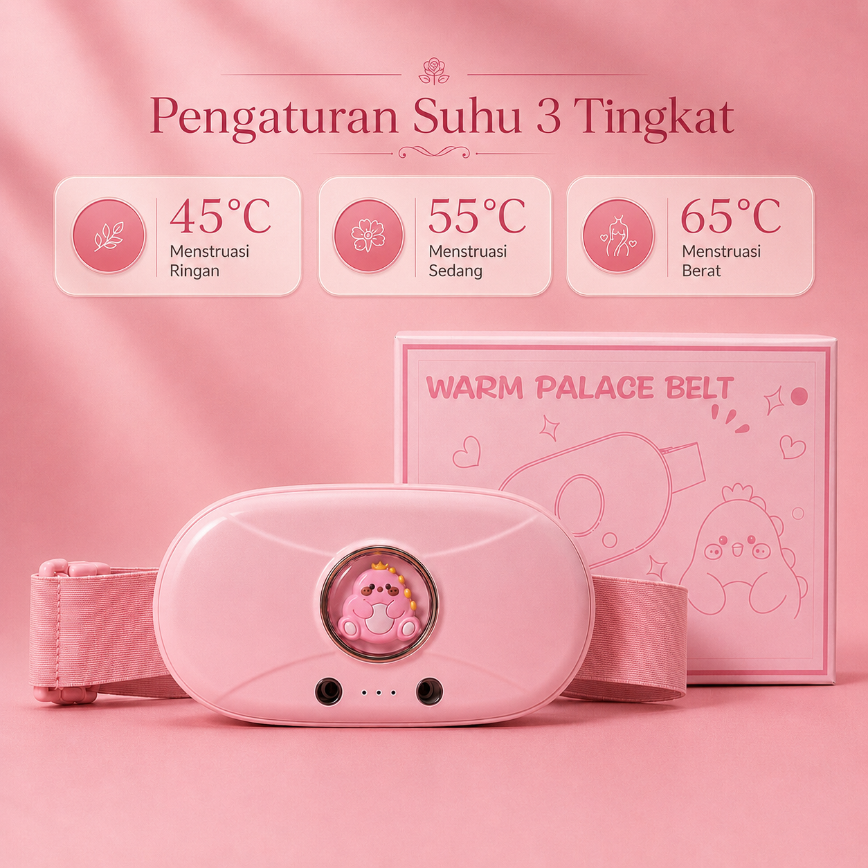 Pinky Hug Sabuk Penghangat Elektrik Premium Pink Anti Nyeri Haid - PEYUKK.ID