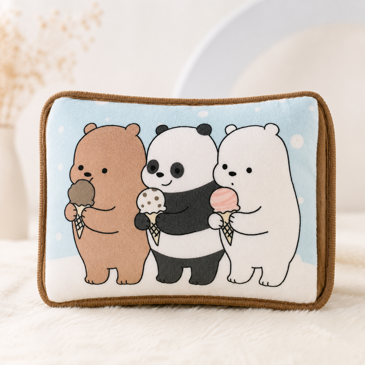 We Bare Bears Bantal Penghangat Lucu Karakter Kartun Beruang - PEYUKK.ID