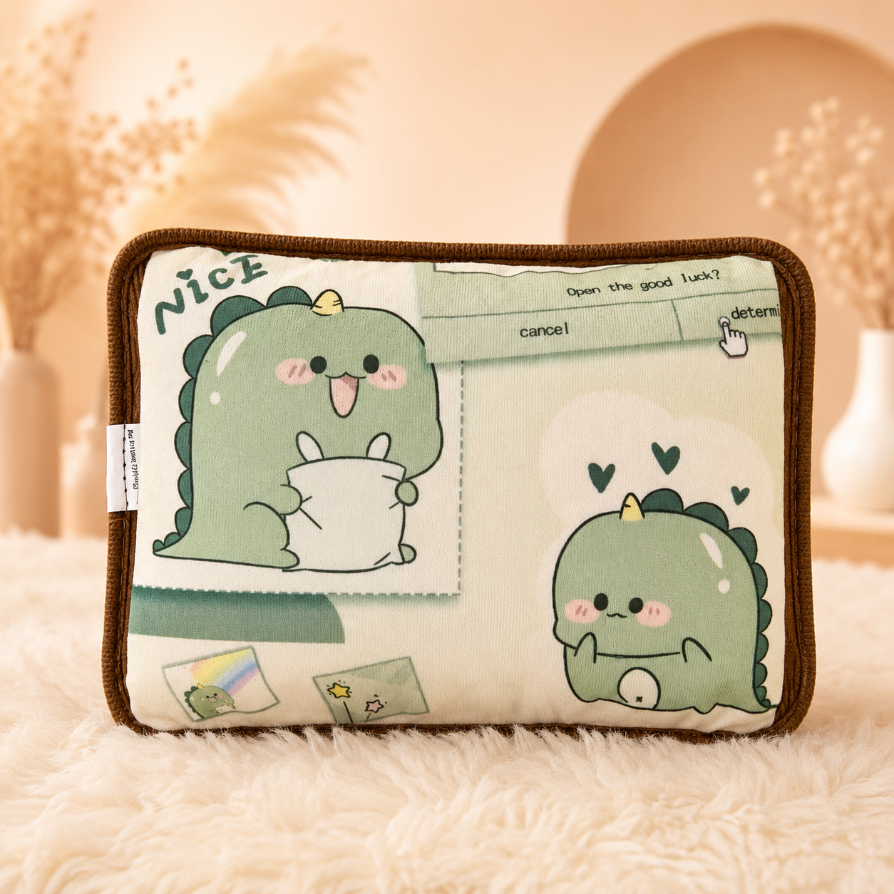 Mini Dino Bantal Penghangat Lucu Karakter Dinosaurus Cute - PEYUKK.ID