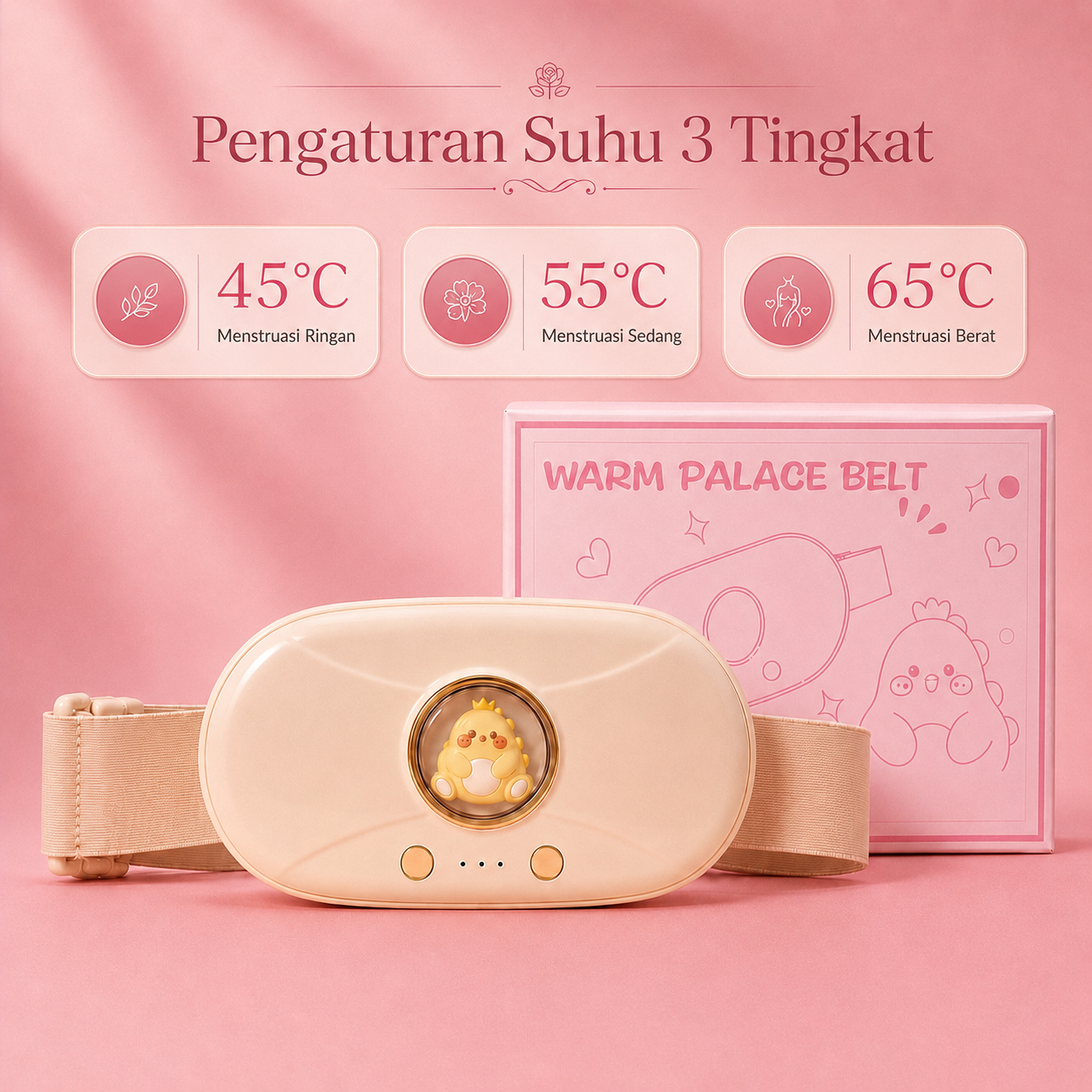 Vanilla Hug Sabuk Penghangat Elektrik Premium Cream Hangat Nyaman - PEYUKK.ID